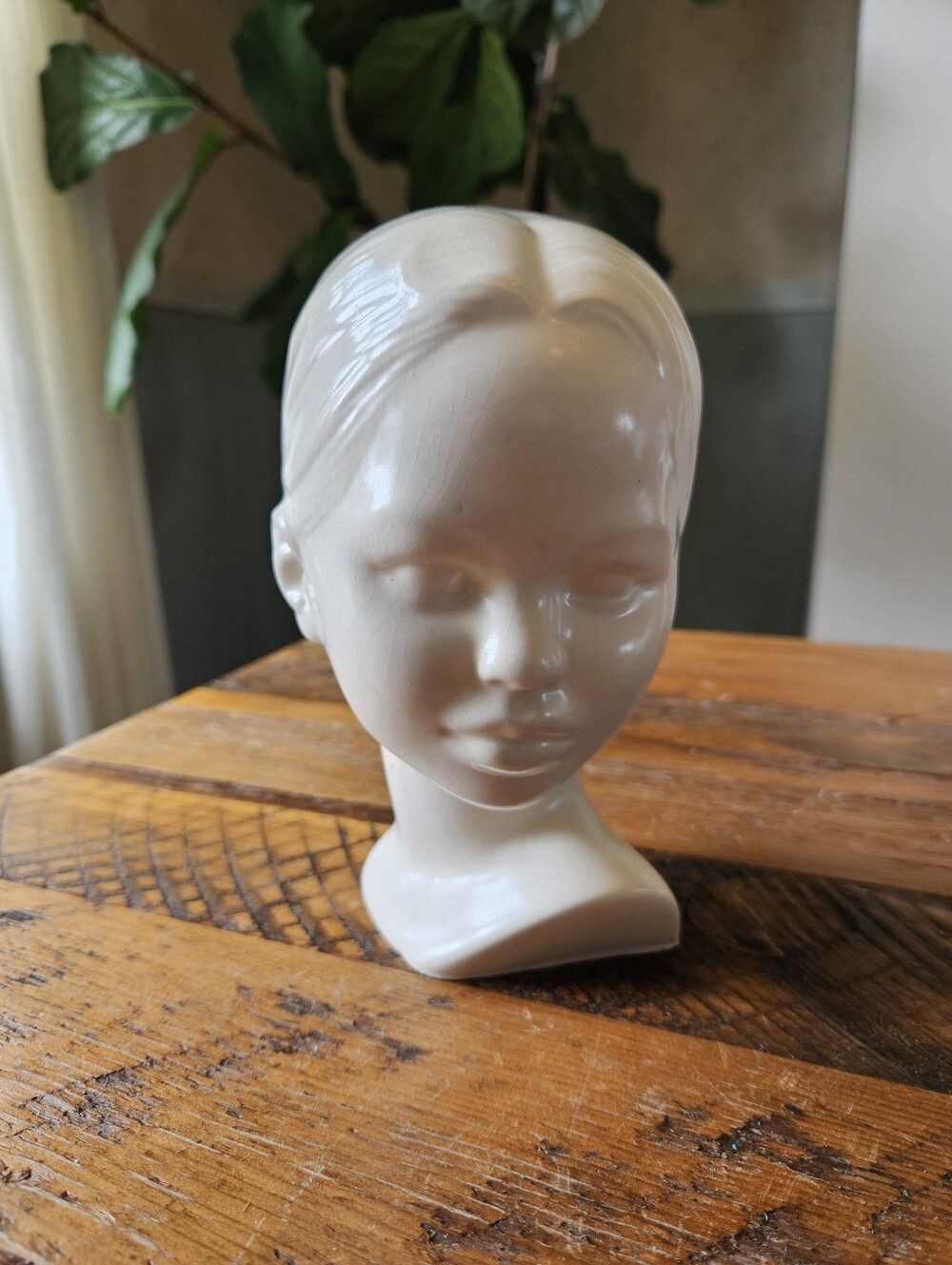 Vintage Ceramic Sculpture of Girl